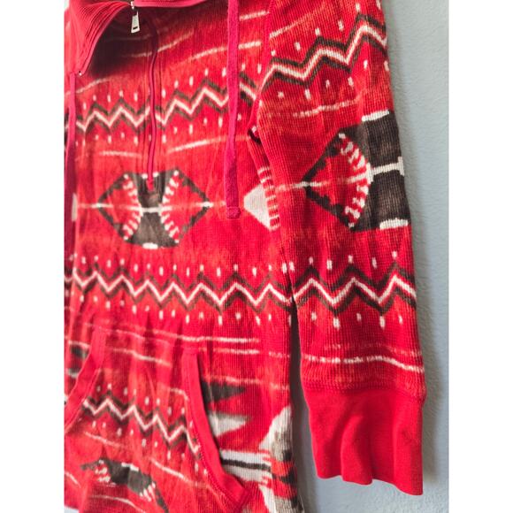 Lauren Active Ralph Lauren Red Tribal Print Zip Jacket XS – Vented Knit Winter - Picture 3 of 6